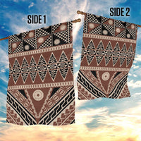 Vintage Bula Fiji Garden Flag Brown Tapa Masi Motif