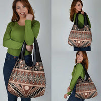Vintage Bula Fiji Grocery Bag Brown Tapa Masi Motif