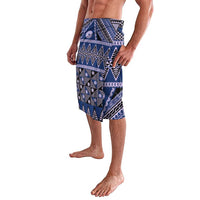 Vintage Bula Fiji Lavalava Prussian Blue Tapa Masi Motif