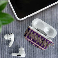 Vintage Bula Fiji AirPods Case Purple Tapa Masi Motif - Polynesian Pride