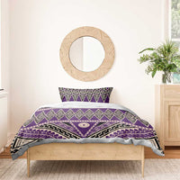 Vintage Bula Fiji Bedding Set Purple Tapa Masi Motif