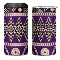Vintage Bula Fiji 4 in 1 Can Cooler Tumbler Purple Tapa Masi Motif LT9 One Size: 16 oz Purple - Polynesian Pride