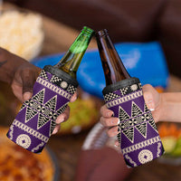 Vintage Bula Fiji 4 in 1 Can Cooler Tumbler Purple Tapa Masi Motif LT9 - Polynesian Pride