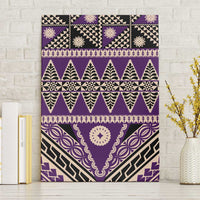 Vintage Bula Fiji Canvas Wall Art Purple Tapa Masi Motif