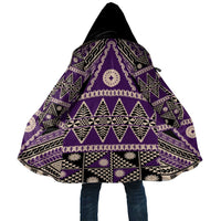 Vintage Bula Fiji Cloak Purple Tapa Masi Motif - Polynesian Pride