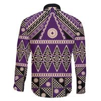 Vintage Bula Fiji Family Matching Short Sleeve Bodycon Dress and Hawaiian Shirt Purple Tapa Masi Motif