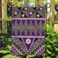 Vintage Bula Fiji Garden Flag Purple Tapa Masi Motif