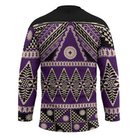 Vintage Bula Fiji Hockey Jersey Purple Tapa Masi Motif LT9 - Polynesian Pride