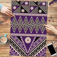 Vintage Bula Fiji Puzzle Purple Tapa Masi Motif - Polynesian Pride