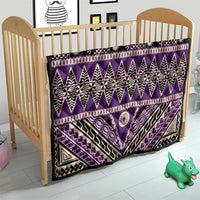 Vintage Bula Fiji Quilt Purple Tapa Masi Motif