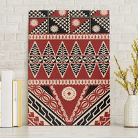 Vintage Bula Fiji Canvas Wall Art Red Tapa Masi Motif