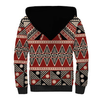 Vintage Bula Fiji Sherpa Hoodie Red Tapa Masi Motif