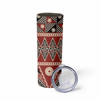 Vintage Bula Fiji Skinny Tumbler Red Tapa Masi Motif LT9 - Polynesian Pride