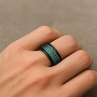 Vintage Bula Fiji Spinner Ring Green Tapa Motif Fiji Masi Tribal - Polynesian Pride