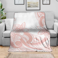 Polynesian Tribal Plumeria Lotu Tamaiti Blanket Pastel Blush - Polynesian Pride