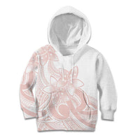 Polynesian Tribal Plumeria Lotu Tamaiti Kid Hoodie Pastel Blush - Polynesian Pride