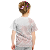 Polynesian Tribal Plumeria Lotu Tamaiti Kid T Shirt Pastel Blush - Polynesian Pride