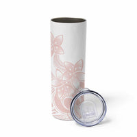 Polynesian Tribal Plumeria Lotu Tamaiti Skinny Tumbler Pastel Blush - Polynesian Pride