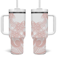 Polynesian Tribal Plumeria Lotu Tamaiti Tumbler With Handle Pastel Blush LT9 One Size: 40 oz Blush - Polynesian Pride