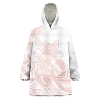 Polynesian Tribal Plumeria Lotu Tamaiti Wearable Blanket Hoodie Pastel Blush LT9 One Size Blush - Polynesian Pride