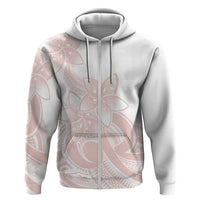Polynesian Tribal Plumeria Lotu Tamaiti Zip Hoodie Pastel Blush - Polynesian Pride