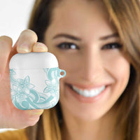 Polynesian Tribal Plumeria Lotu Tamaiti AirPods Case Pastel Cyan LT9 Cyan - Polynesian Pride