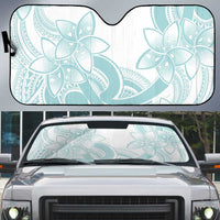 Polynesian Tribal Plumeria Lotu Tamaiti Auto Sun Shade Pastel Cyan - Polynesian Pride
