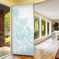 Polynesian Tribal Plumeria Lotu Tamaiti Door Cover Pastel Cyan - Polynesian Pride