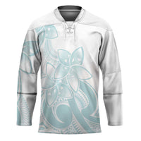 Polynesian Tribal Plumeria Lotu Tamaiti Hockey Jersey Pastel Cyan LT9 Unisex Cyan - Polynesian Pride