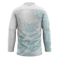 Polynesian Tribal Plumeria Lotu Tamaiti Hockey Jersey Pastel Cyan LT9 - Polynesian Pride