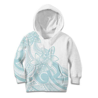 Polynesian Tribal Plumeria Lotu Tamaiti Kid Hoodie Pastel Cyan - Polynesian Pride