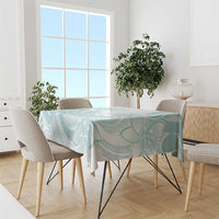 Polynesian Tribal Plumeria Lotu Tamaiti Tablecloth Pastel Cyan - Polynesian Pride