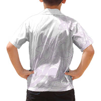 Polynesian Tribal Plumeria Lotu Tamaiti Family Matching Long Sleeve Bodycon Dress and Hawaiian Shirt Pastel Mauve - Polynesian Pride