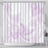 Polynesian Tribal Plumeria Lotu Tamaiti Shower Curtain Pastel Mauve - Polynesian Pride