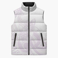 Polynesian Tribal Plumeria Lotu Tamaiti Sleeveless Puffer Jacket Pastel Mauve LT9 Unisex Mauve - Polynesian Pride