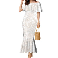 Polynesian Tribal Plumeria Lotu Tamaiti Family Matching Mermaid Dress and Hawaiian Shirt Pastel Nude - Polynesian Pride