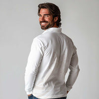 Polynesian Tribal Plumeria Lotu Tamaiti Long Sleeve Polo Shirt Pastel Nude LT9 - Polynesian Pride
