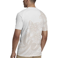 Polynesian Tribal Plumeria Lotu Tamaiti Rugby Jersey Pastel Nude - Polynesian Pride