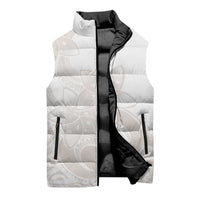 Polynesian Tribal Plumeria Lotu Tamaiti Sleeveless Puffer Jacket Pastel Nude LT9 - Polynesian Pride