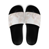 Polynesian Tribal Plumeria Lotu Tamaiti Slide Sandals Pastel Nude LT9 Nude - Polynesian Pride