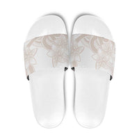 Polynesian Tribal Plumeria Lotu Tamaiti Slide Sandals Pastel Nude LT9 Nude - Polynesian Pride