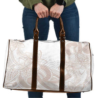 Polynesian Tribal Plumeria Lotu Tamaiti Travel Bag Pastel Nude - Polynesian Pride