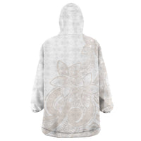 Polynesian Tribal Plumeria Lotu Tamaiti Wearable Blanket Hoodie Pastel Nude - Polynesian Pride