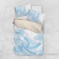 Polynesian Tribal Plumeria Lotu Tamaiti Bedding Set Pastel Sky Blue - Polynesian Pride