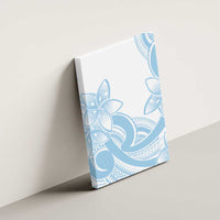 Polynesian Tribal Plumeria Lotu Tamaiti Canvas Wall Art Pastel Sky Blue - Polynesian Pride