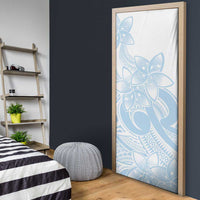 Polynesian Tribal Plumeria Lotu Tamaiti Door Cover Pastel Sky Blue - Polynesian Pride