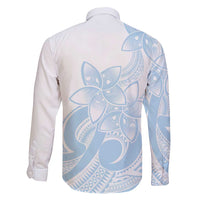 Polynesian Tribal Plumeria Lotu Tamaiti Family Matching Long Sleeve Bodycon Dress and Hawaiian Shirt Pastel Sky Blue - Polynesian Pride