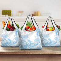 Polynesian Tribal Plumeria Lotu Tamaiti Grocery Bag Pastel Sky Blue LT9 3-pack One Size Blue - Polynesian Pride