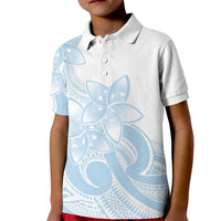 Polynesian Tribal Plumeria Lotu Tamaiti Kid Polo Shirt Pastel Sky Blue - Polynesian Pride