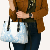 Polynesian Tribal Plumeria Lotu Tamaiti Leather Bag Pastel Sky Blue - Polynesian Pride